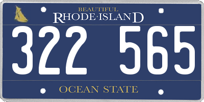 RI license plate 322565