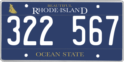 RI license plate 322567