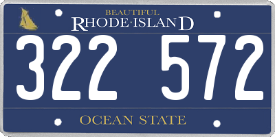 RI license plate 322572