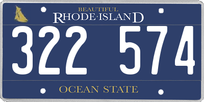 RI license plate 322574