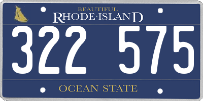 RI license plate 322575