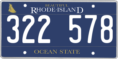 RI license plate 322578