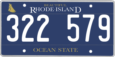 RI license plate 322579