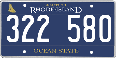 RI license plate 322580