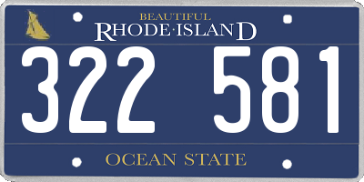 RI license plate 322581
