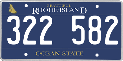 RI license plate 322582