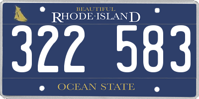 RI license plate 322583