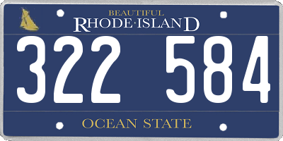 RI license plate 322584