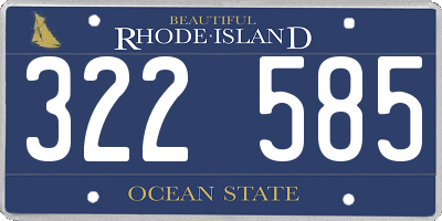 RI license plate 322585