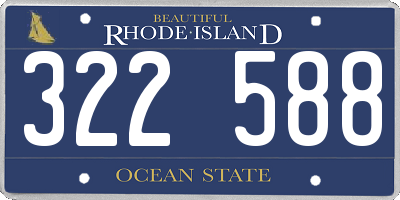 RI license plate 322588