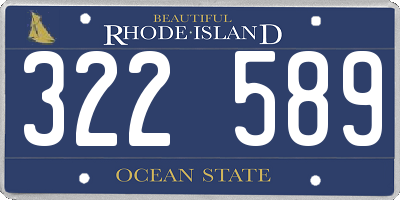 RI license plate 322589