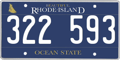 RI license plate 322593