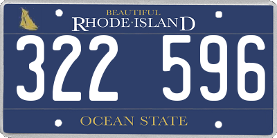 RI license plate 322596