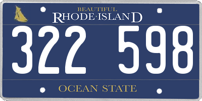RI license plate 322598