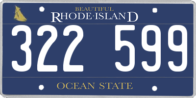 RI license plate 322599