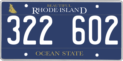 RI license plate 322602