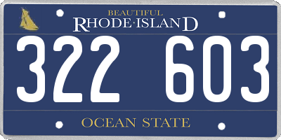 RI license plate 322603