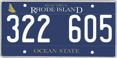 RI license plate 322605