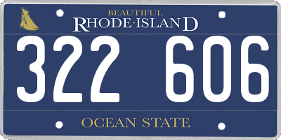 RI license plate 322606
