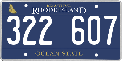 RI license plate 322607