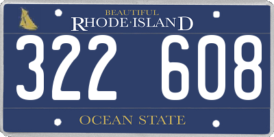RI license plate 322608