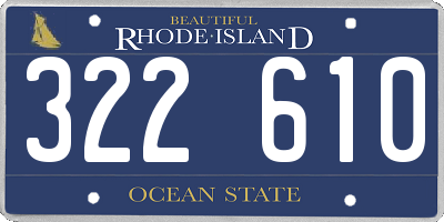 RI license plate 322610