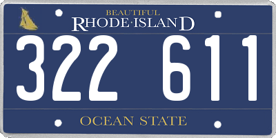 RI license plate 322611
