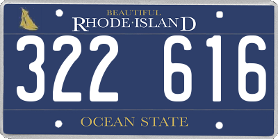 RI license plate 322616