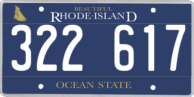 RI license plate 322617