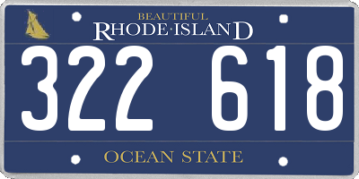 RI license plate 322618