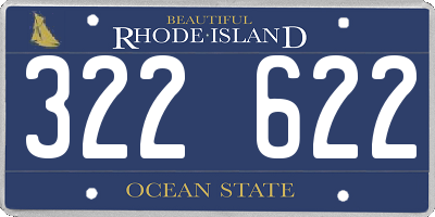 RI license plate 322622