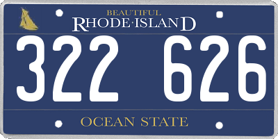 RI license plate 322626