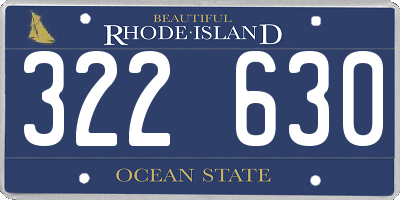 RI license plate 322630