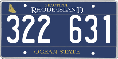 RI license plate 322631