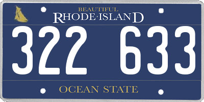 RI license plate 322633