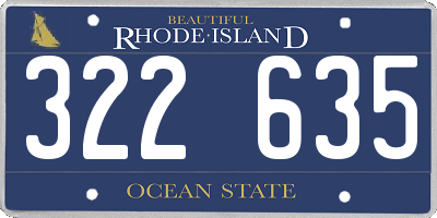 RI license plate 322635