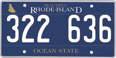 RI license plate 322636