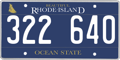 RI license plate 322640