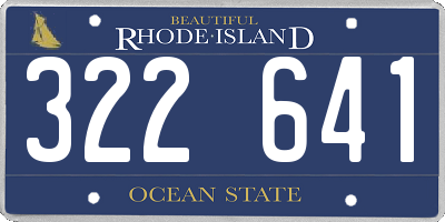 RI license plate 322641