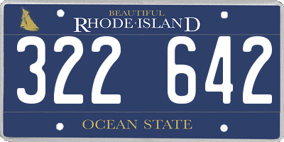 RI license plate 322642