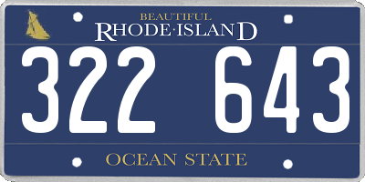 RI license plate 322643