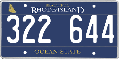 RI license plate 322644
