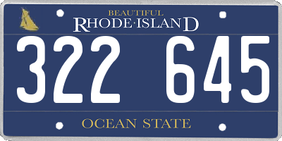 RI license plate 322645