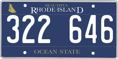 RI license plate 322646