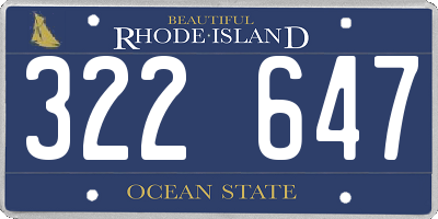 RI license plate 322647
