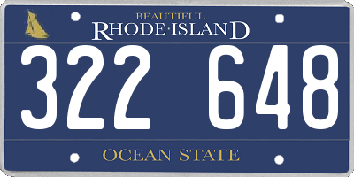 RI license plate 322648