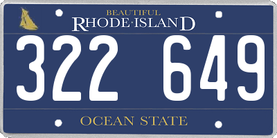 RI license plate 322649