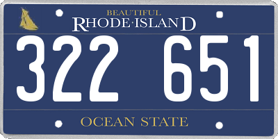 RI license plate 322651