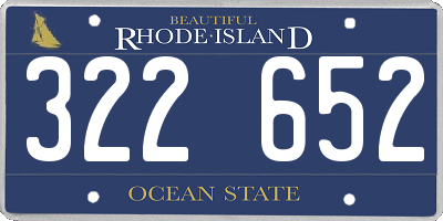 RI license plate 322652