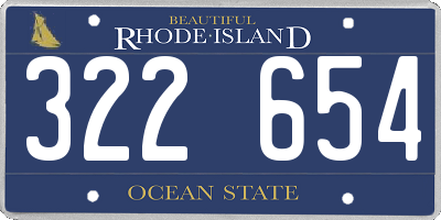 RI license plate 322654